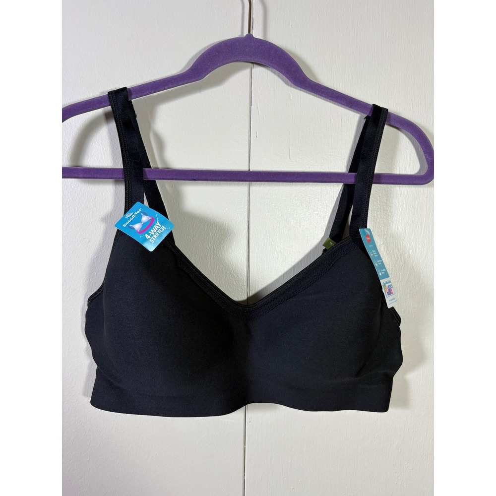 Hanes SmoothTec ComfortFlex Fit Wirefree Bra Black XL MHW199